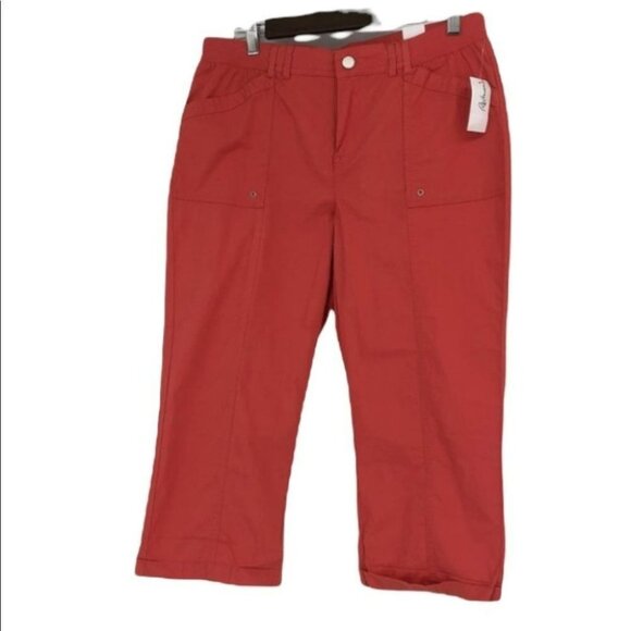 NWT Reitmans coral Capri pants pockets size 10 - Picture 1 of 13